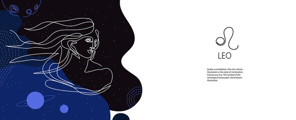 Zodiac background. Leo constellation. The element of fire.