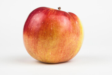 red apple with white background.