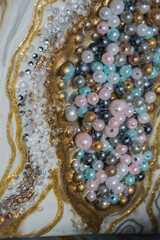 epoxy resin agate geode abstract art and original resin painting or functional art 
