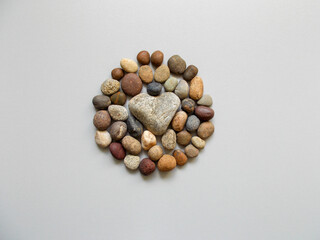 stone heart and colorful stones