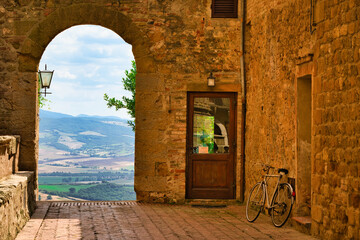 View of Pienza, Siena, Tuscany, Italy - 429214635