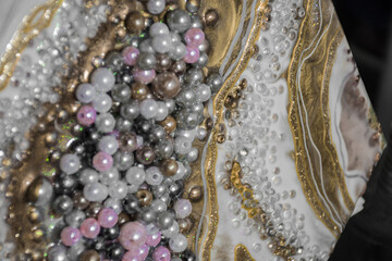 epoxy resin agate geode abstract art and original resin painting or functional art 