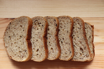sliced bread on a board
