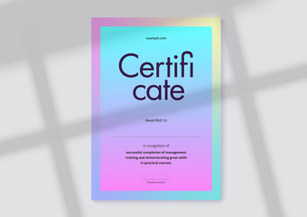 Certificate of appreciation template design. Elegant business diploma layout for training graduation or course completion. Vector background illustration.