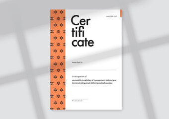 Certificate of appreciation template design. Elegant business diploma layout for training graduation or course completion. Vector background illustration.