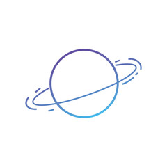 Space, planet, technology logo icon line gradient art vector illustration on white background 