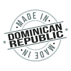 Made in Dominican Republic Quality Original Stamp Design Vector Art Tourism Souvenir Round Seal national product Badge.