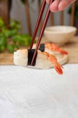 sushi and chopsticks