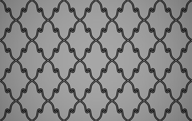 Fototapeta premium Abstract geometry pattern in Arabian style. Seamless vector background. Black and gray graphic ornament. Simple lattice graphic design