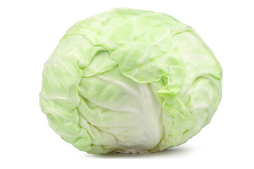 Fototapeta premium whole fresh cabbage isolated on white background with clipping path