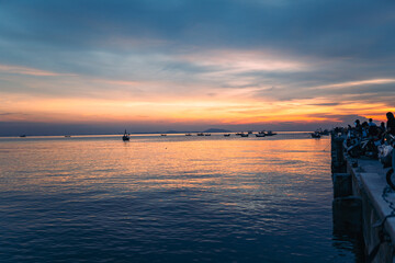 The boats and sunset