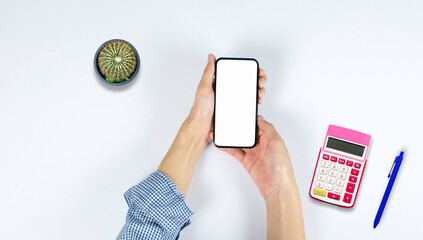 Top view over the tablet computer notebook with smartphone office style .