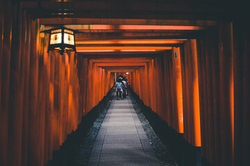 people walk in Fushimi Inari Shrine