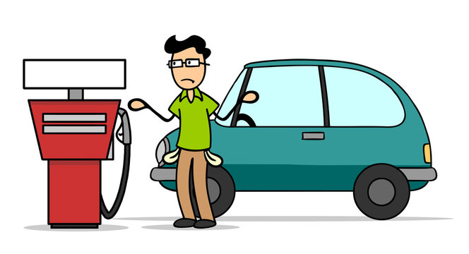 Autofahrer kann wegen teurer Spritpreise nicht tanken