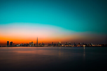 dubai sunset with skyline