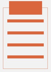 Obraz premium Illustration of five orange banners with copy space and frame on light grey background