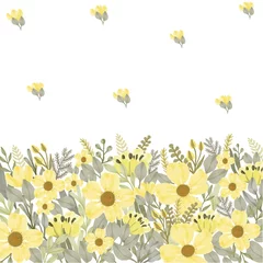 Foto op Plexiglas yellow watercolor floral background for greeting and wedding invitation card, vector design © else_lalala