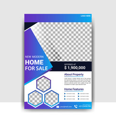 Fototapeta na wymiar Real estate flyer Business Corporate Creative home for sale design template