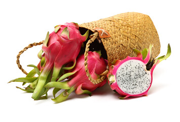 Pitaya or Dragon Fruit isolated against white background
