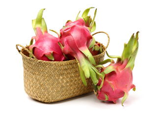 Pitaya or Dragon Fruit isolated against white background