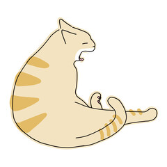 白黒ブチ猫の後ろ姿の全身イラスト Animal Wall Mural Anim 山尾 由美 白黒ブチ猫の後ろ姿の全身イラスト Animal Wall Mural Anim 山尾 由美