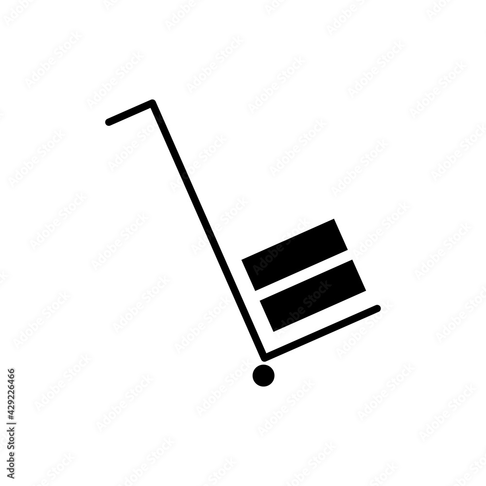 Poster handcart icon. editable stroke. design template vector