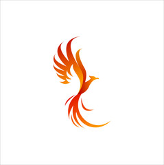 fire bird phoenix creative logo design vector illustration