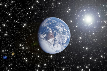 Earth from space with a dramatic view. The elements of this image furnished by NASA.