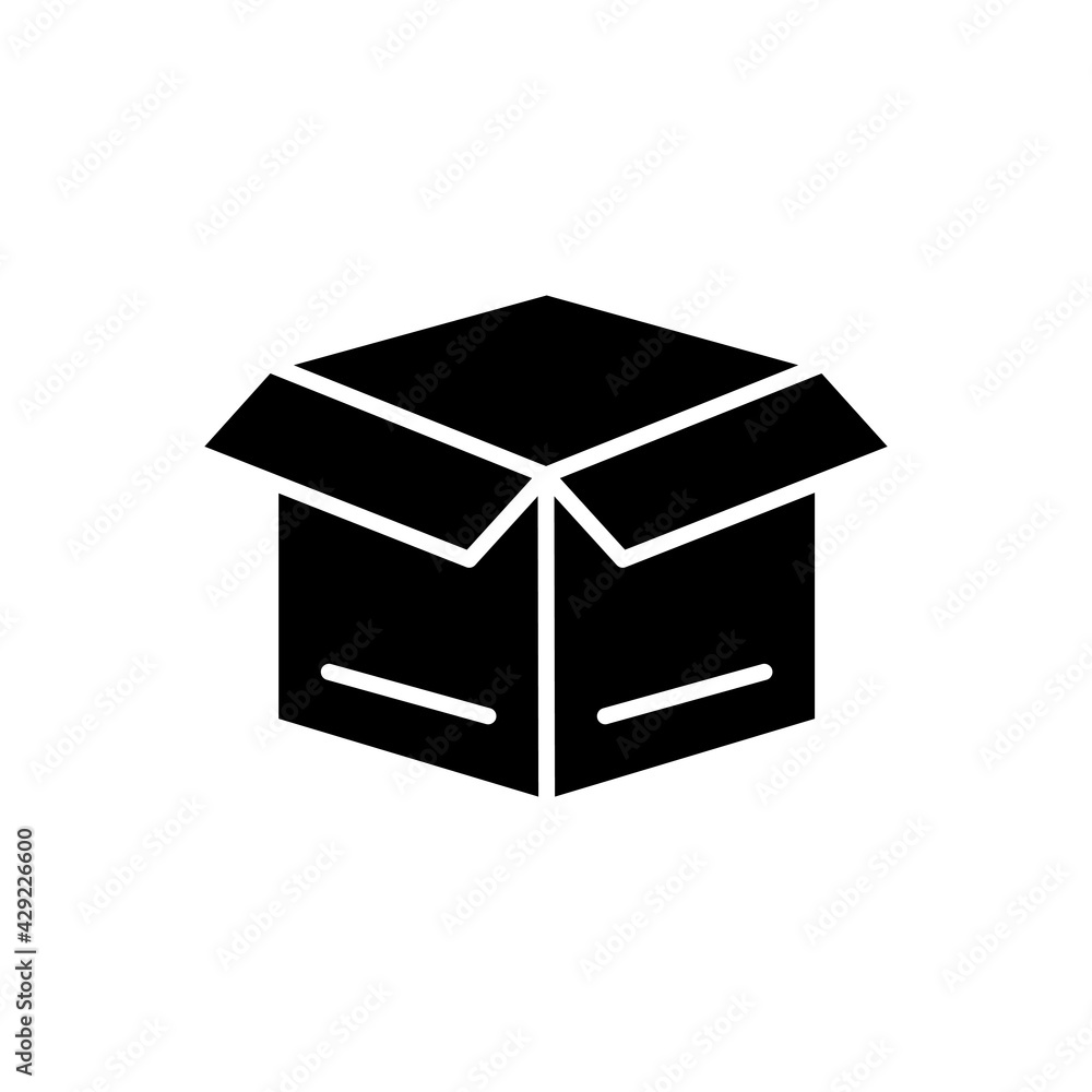 Poster open box line icon. editable stroke. design template vector