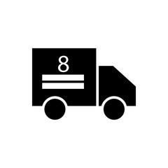 Truck delivery icon. delivery symbol packaging for cargo business. Editable stroke. Design template vector