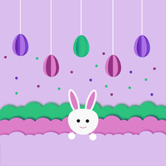 easter bunny with eggs