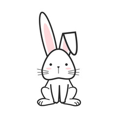 Doodle illustration rabbit vector graphics