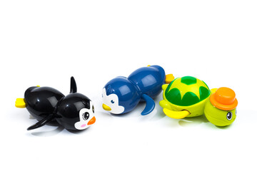 baby toys for bathing toddlers with a motor isolated on white  - Image