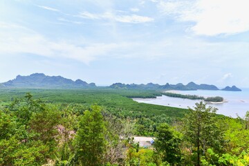 Fototapeta na wymiar Nature Scenery Near Wat Kaew Prasert in Chumphon Province