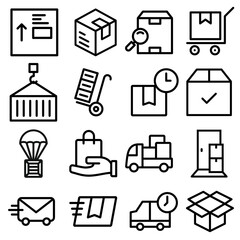 Delivery icon vector set. post illustration sign collection. cargo symbol or logo.