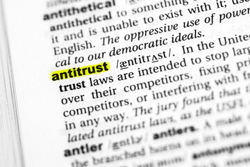Highlighted word antitrust concept and meaning