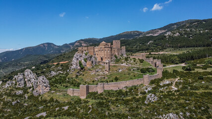 Fototapeta na wymiar Aerial View of Castle of Loarre in Spain