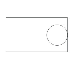 A symbol of mechanical equipment (kitchen machine, processor), consisting of a rectangle and a black circle on a white background