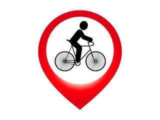 bicycle, bike, sign, cycling, sport, cycle, isolated, white, biker, bicyclist, symbol, road, ride, cyclist, wheel, biking, transport, traffic, person, transportation, red, mountain, blue, street, icon