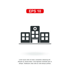 web icon hospital sign isolated on white background. Simple vector illustration.
