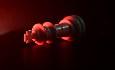 red plastic chess objects