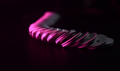 stack of plastic buttons pattern