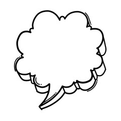 Speech bubble Doodle vector icon. Drawing sketch illustration hand drawn cartoon line eps10