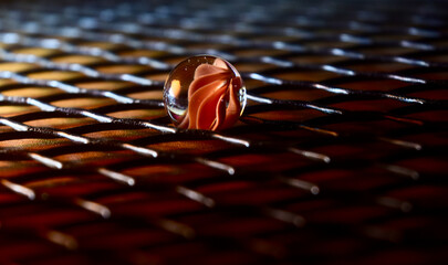 small marble ball close up 