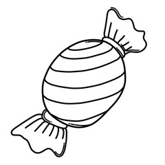 Candy Doodle vector icon. Drawing sketch illustration hand drawn cartoon line eps10