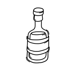Alcohol bottle Doodle vector icon. Drawing sketch illustration hand drawn cartoon line eps10