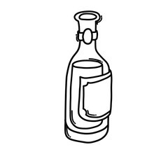 Alcohol bottle Doodle vector icon. Drawing sketch illustration hand drawn cartoon line eps10