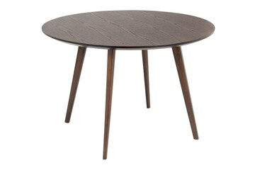 Wooden round brown table isolated