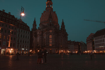 Obraz premium 17 May 2019 Dresden, Germany - Lutheran church Dresden Frauenkirche in Dresden