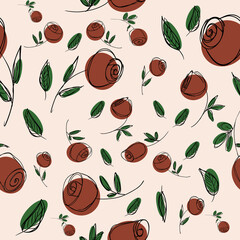 Illustration with flower pattern. Fabric pattern. Flower background. Decorative print. Vector seamless pattern. Abstract flower pattern for wallpaper design.